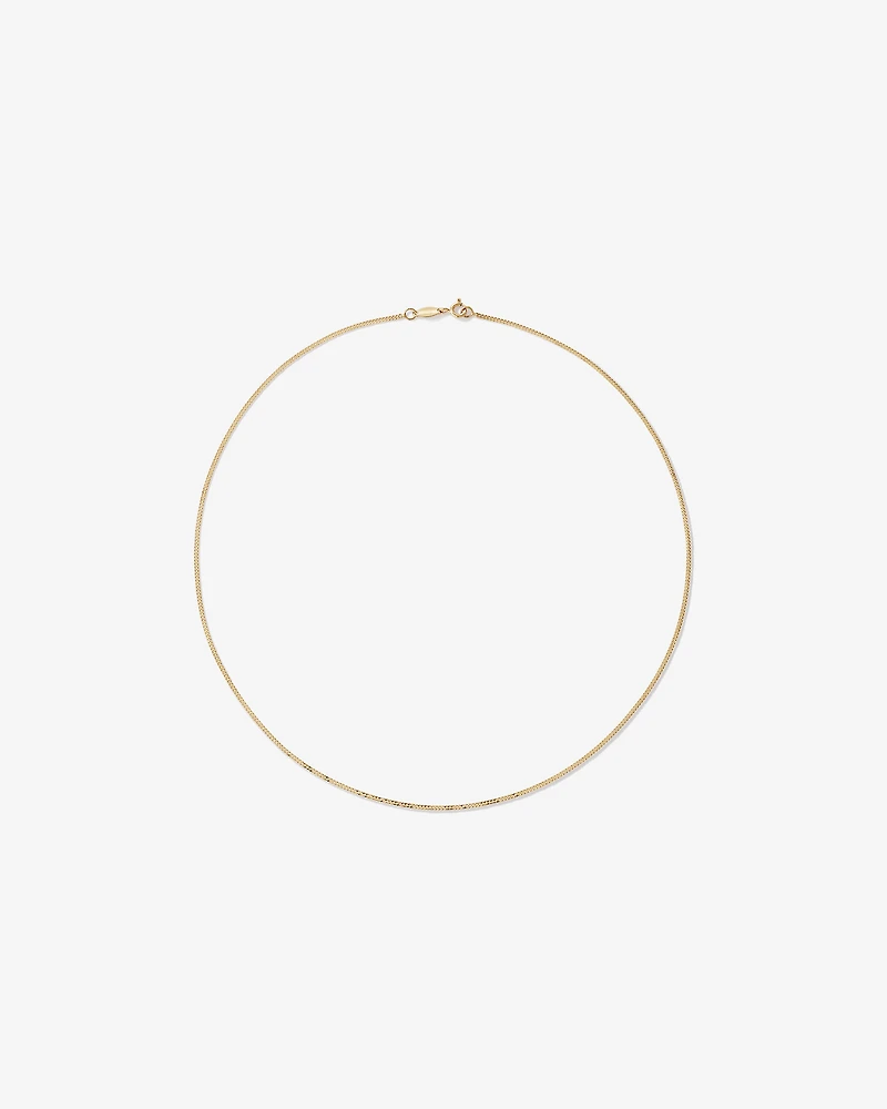 45cm (17") 1.44mm Width Solid Diamond Cut Curb Chain in 10kt Yellow Gold