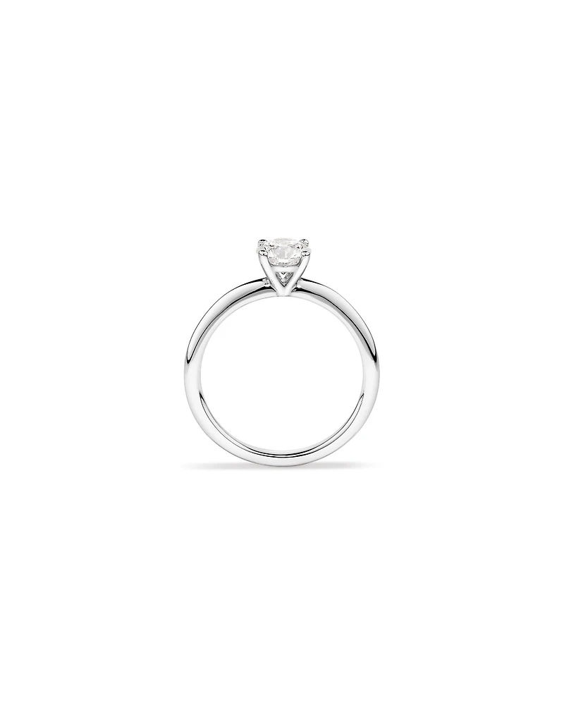 Bague de fiançailles en diamant solitaire ronde brillante cultivée laboratoire 0,70 carat TW or blanc 14 carats