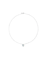 Oval Cut Blue Aquamarine Gemstone and 0.19 Carat TW Diamond Halo Pendant Necklace in 10kt White Gold