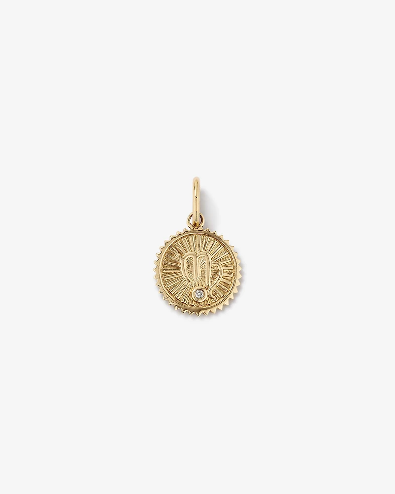 Diamond Accent Virgo Zodiac Pendant in 10kt Yellow Gold