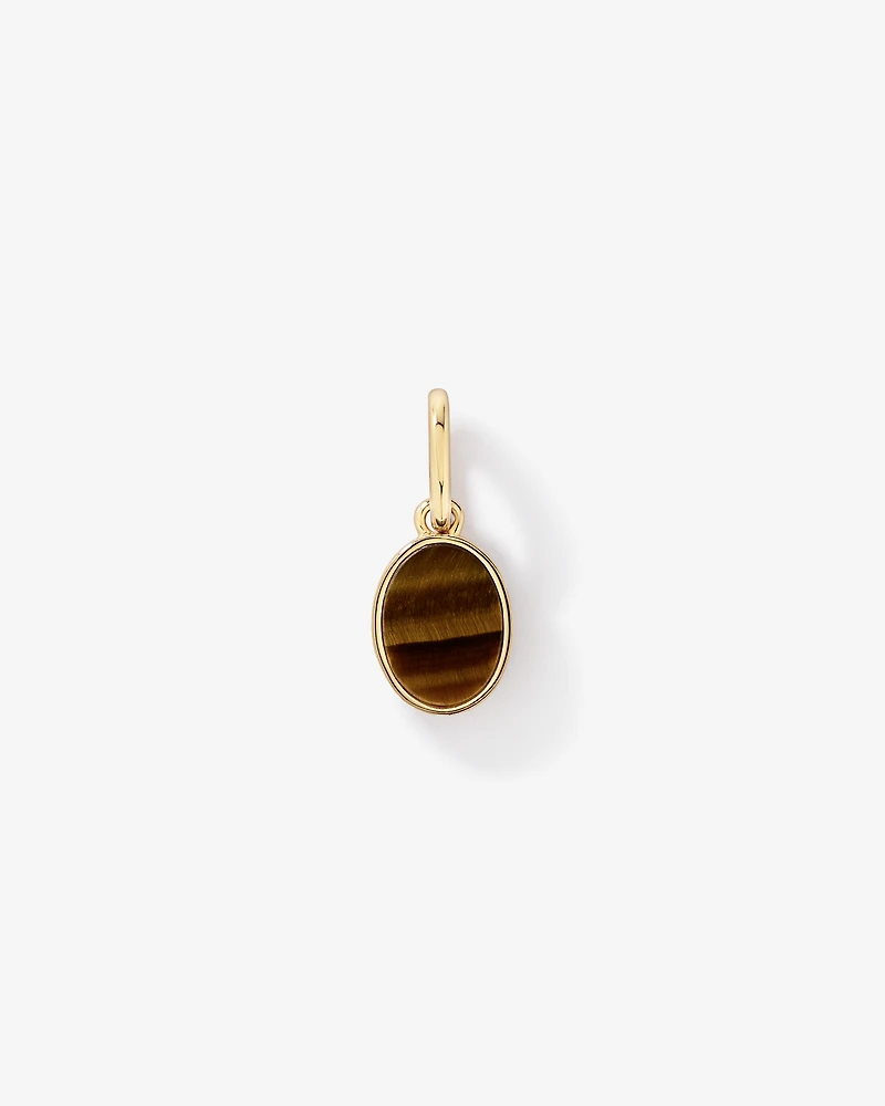 Tiger Eye Oval Pendant in 18kt Vermeil