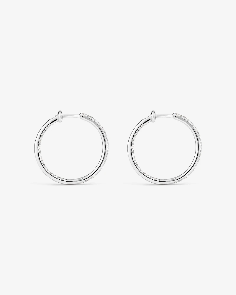 Hoop Earrings With 0.50 Carat TW Of Diamonds 10kt White Gold