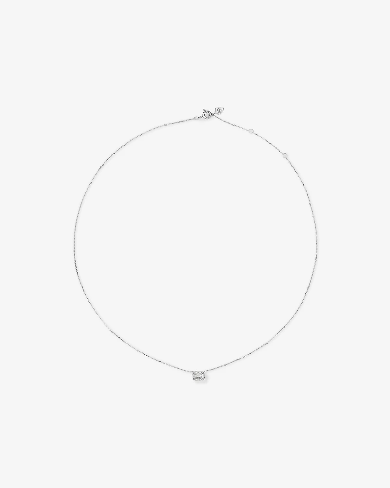 0.28 Carat TW Multistone Emerald Cut Diamond Pendant in 10kt White Gold