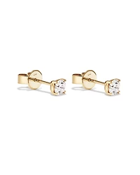 Boucles d’oreilles en diamant solitaire cultivées en laboratoire de 0,50 carat TW en or jaune 14 carats