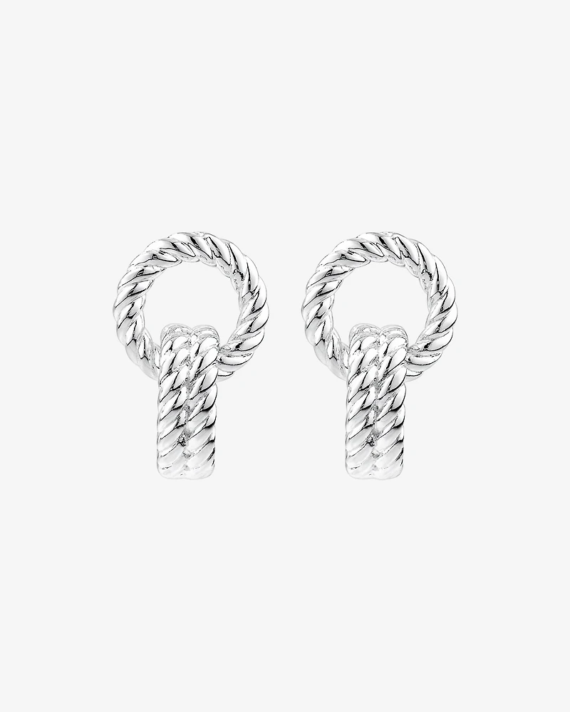 Rope Textured Earrings in Sterling Silver