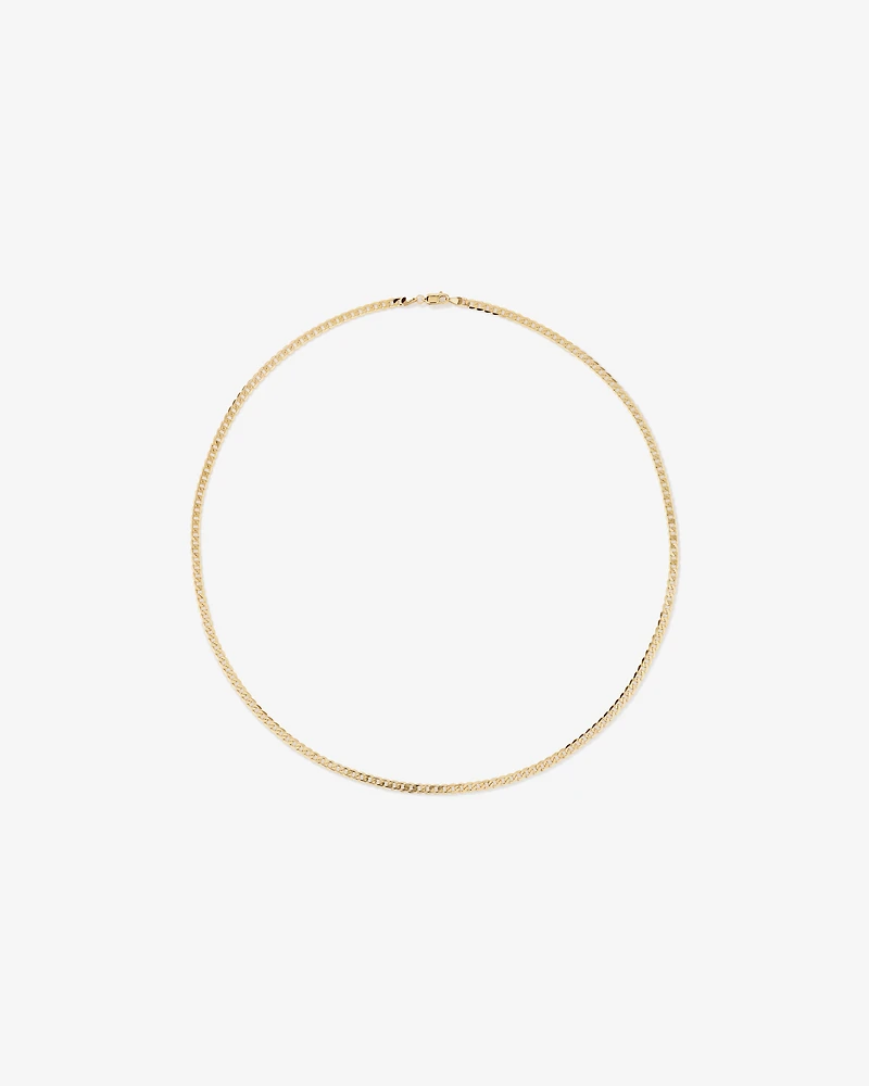 45cm (22") 3.75mm Width Solid Flat Bevelled Curb Chain in 10kt Yellow Gold