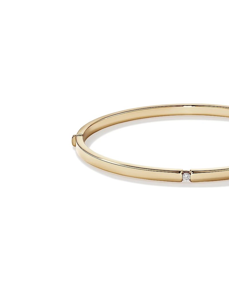 Diamond Accent Oval Bangle in 10kt Yellow Gold