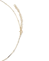 Snake Chain and Bead Station Necklace in 10kt Yellow Gold