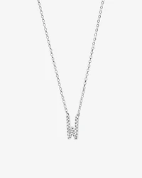 Collier en or blanc 10 K avec pendentif W à diamants totalisant 0,10 ct