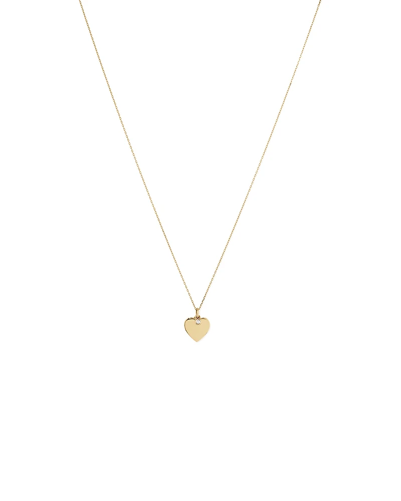Diamond Charm Heart Pendant Necklace in 10kt Yellow Gold