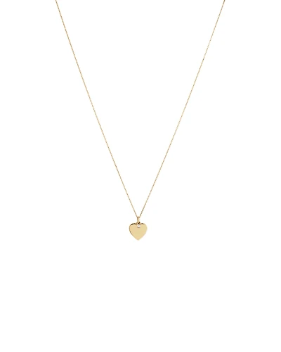Diamond Charm Heart Pendant Necklace in 10kt Yellow Gold