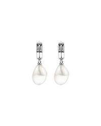 Two-Row Cultured Freshwater Baroque Pearl Drop Earrings in Sterling Silver