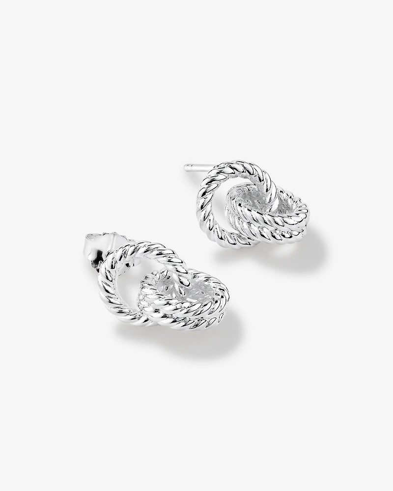 Boucles d’oreilles en argent sterling texturées de style corde