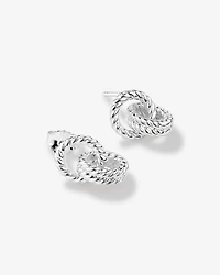 Boucles d’oreilles en argent sterling texturées de style corde