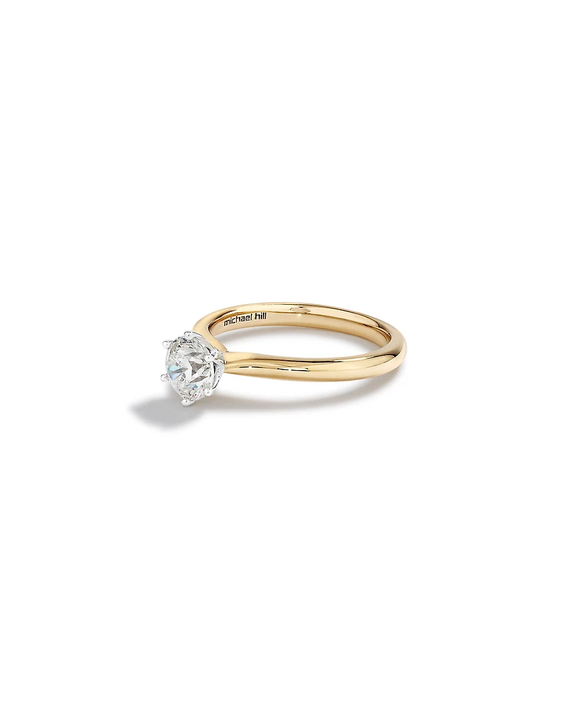Certified Solitaire Engagement Ring with a 1 Carat TW Diamond in 18kt Yellow/White Gold