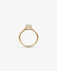 1.25 Carat TW Pear Cut Laboratory-Grown Diamond Solitaire Bezel Set Engagement Ring 14kt Yellow Gold