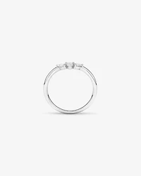 0.25 Carat TW Pear Diamond Curved Wedding Band in 14kt White Gold