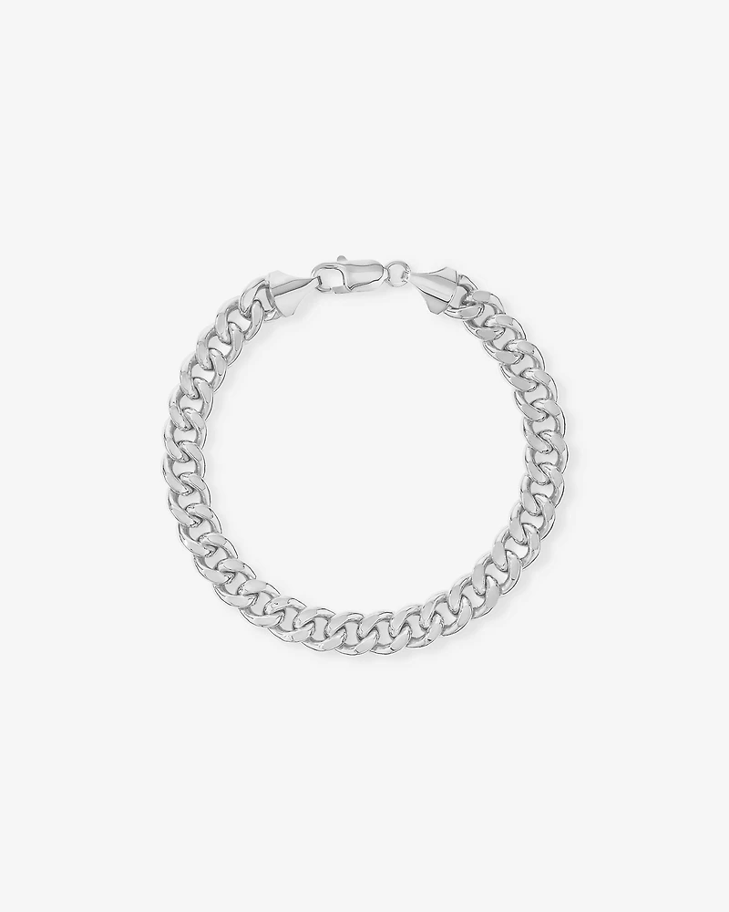 21cm (22") 9mm Width Semi Solid Diamond Cut Curb Bracelet in 10kt Gold