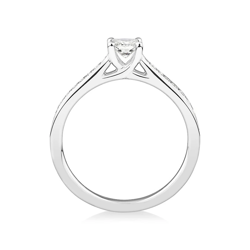 Solitaire Engagement Ring With 1/2 Carat TW of Diamonds In 14kt White Gold
