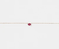 Collier ovale est-ouest Rubis en or jaune 10 ct