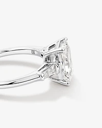 2.25 Carat TW Three Stone Radiant and Baguette Laboratory-Grown Diamond Engagement Ring in 14kt White Gold
