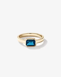 London Blue Topaz Bezel Ring 10kt Yellow Gold