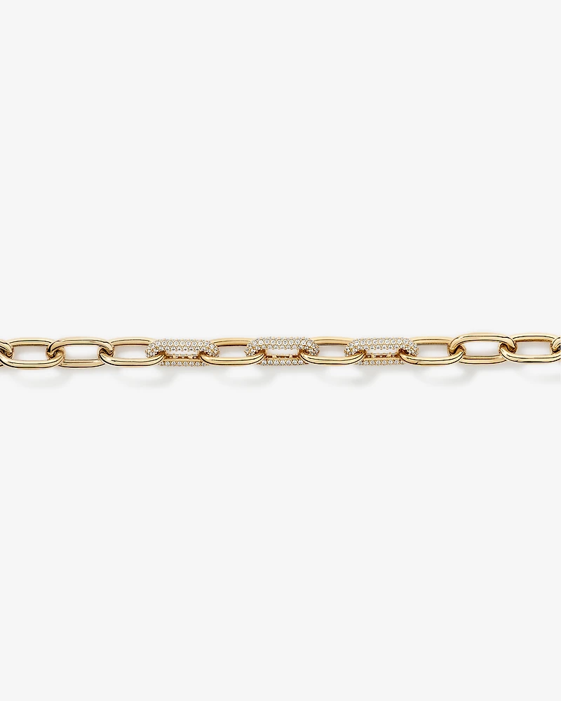 Collier Pavé Luxe Links en Vermeil 18 kt