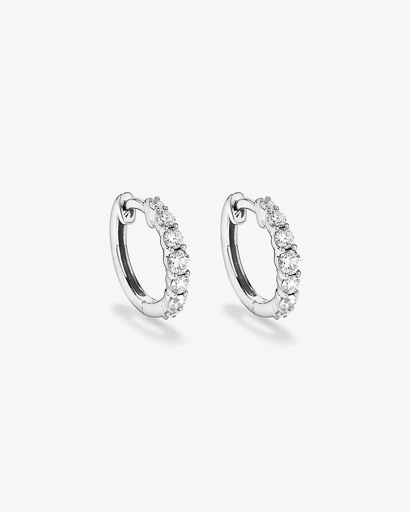0.50TW Lab Diamond Huggies in Silver
