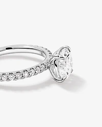 2.31 Carat TW Round Brilliant Lab-Grown Diamond Side Accent Engagement Ring in 14kt White Gold