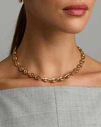 Collier de chaîne d’ancre puff en Vermeil or 18 carats