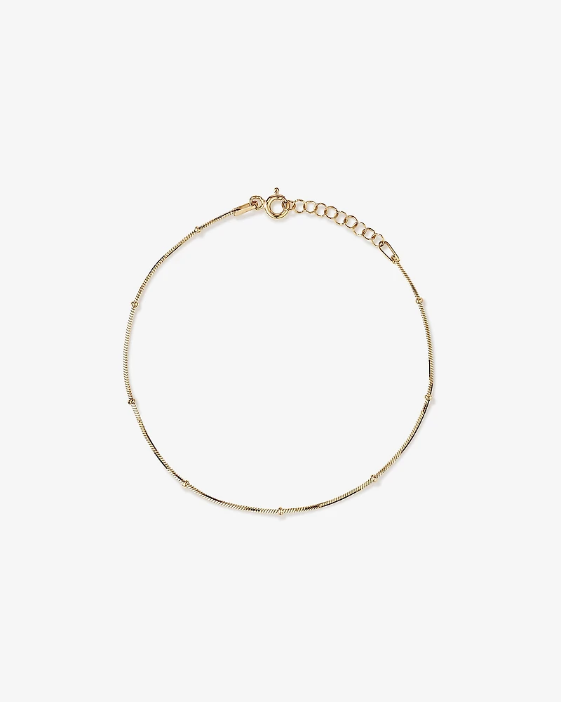 Snake & Bead Station Bracelet in 10kt Yellow Gold