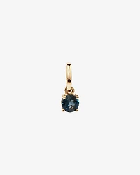 Round London Blue Topaz Birthstone Pendant in 10kt Yellow Gold