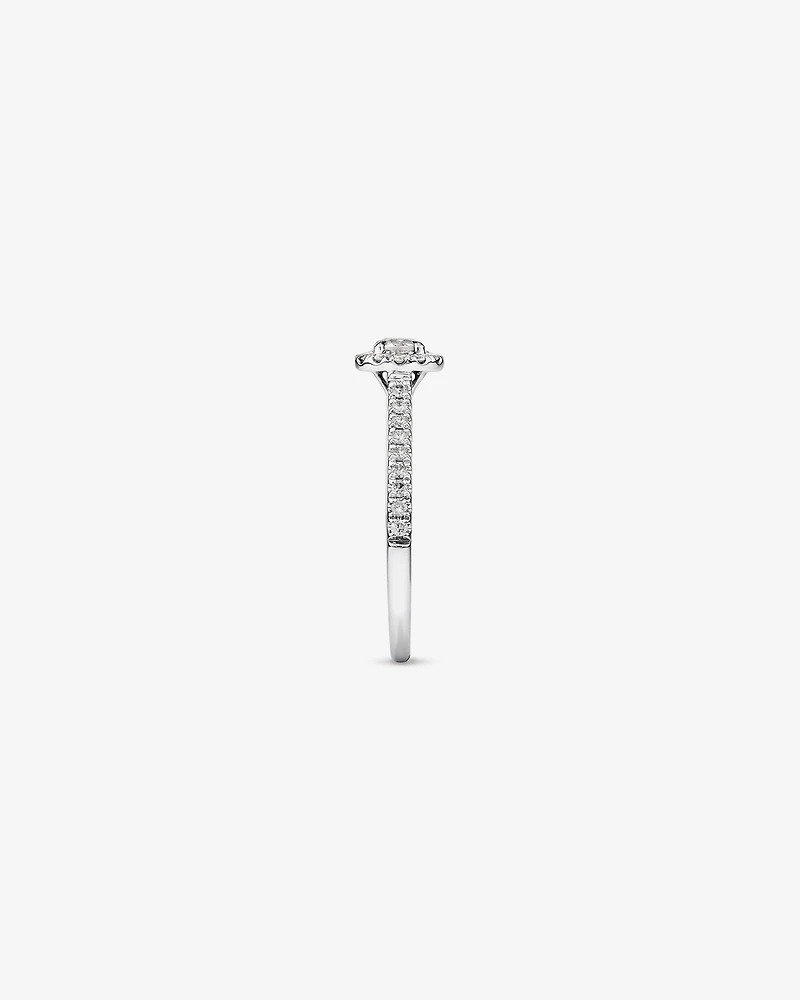 Round Brilliant Halo Ring with 0.50 Carat TW of Diamonds in 14kt White Gold