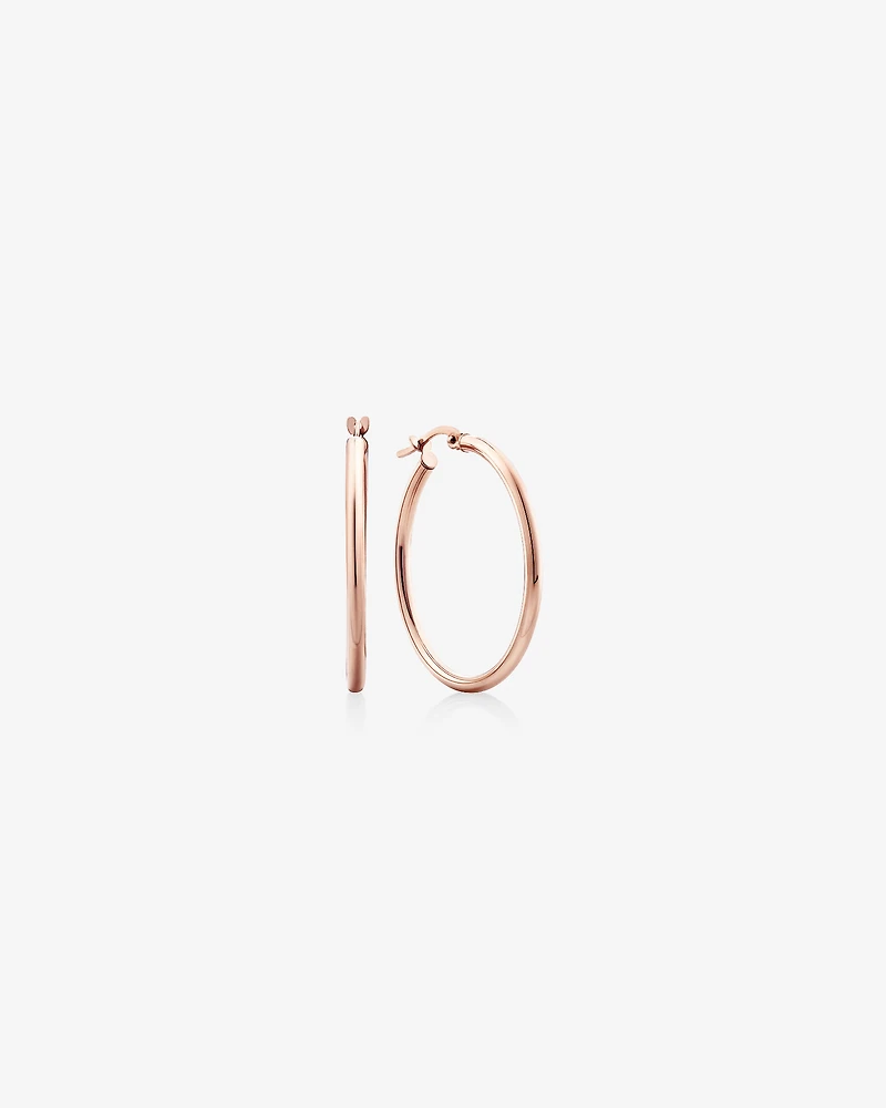 25mm Round Hoop Earrings 10kt Yellow Gold