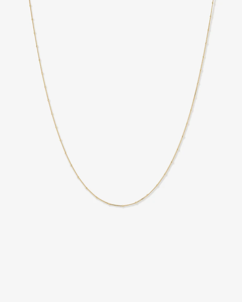 50cm (20") Station Ball and Curb Chain in 10kt Yellow Gold