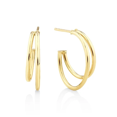 Half Hoop Earrings In 10kt Yellow Gold