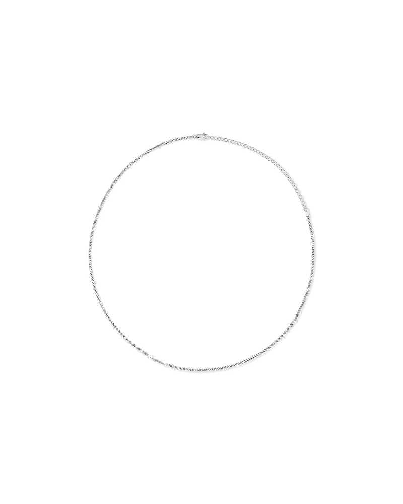 55cm (22") 2-2.5mm Width Fine Curb Chain Necklace in Sterling Silver