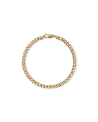 21cm (22") 5.5mm Width Semi Solid Diamond Cut Curb Bracelet in 10kt Yellow Gold