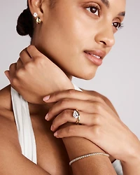 2.00 Carat TW East West Pear Cut Laboratory-Grown Diamond Wave Engagement Ring in 14kt Yellow Gold