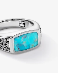 Turquoise Signet Ring in Sterling Silver
