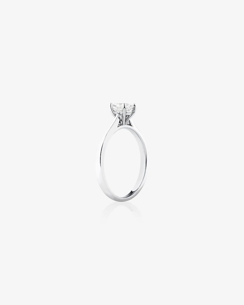 Evermore Certified Solitaire Engagement Ring with a 0.50 Carat TW Princess Cut Diamond in 14kt White Gold