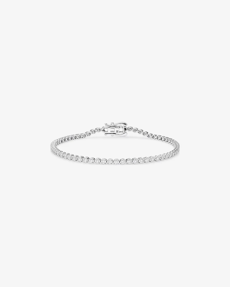 1.50 Carat TW Laboratory-Grown Diamond Tennis Bracelet in Sterling Silver