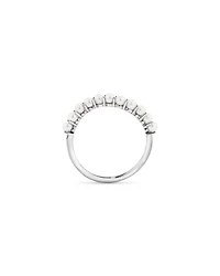 Cultured Freshwater Pearl Wave Band Ring 10kt White Gold