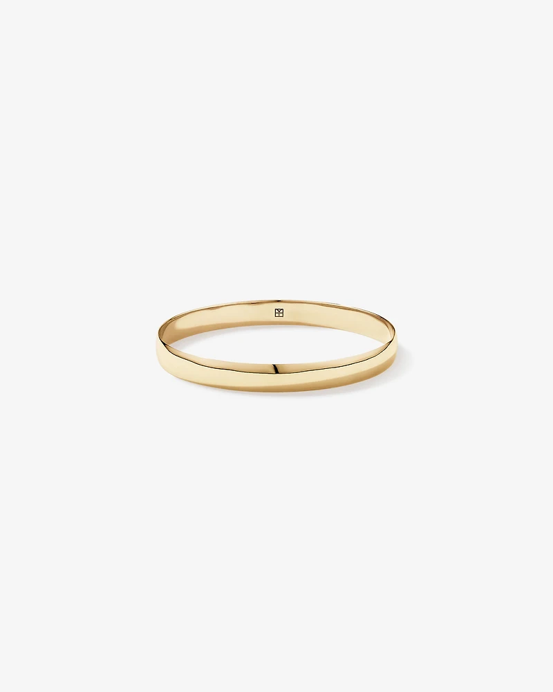 65mm (2.5") 7.3mm Width Solid Round Bangle in 10kt Yellow Gold