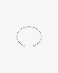 Bracelet Jonc Ouvert En Argent Sterling Avec Cœur Bombé Pavé De Zircon Cubique
