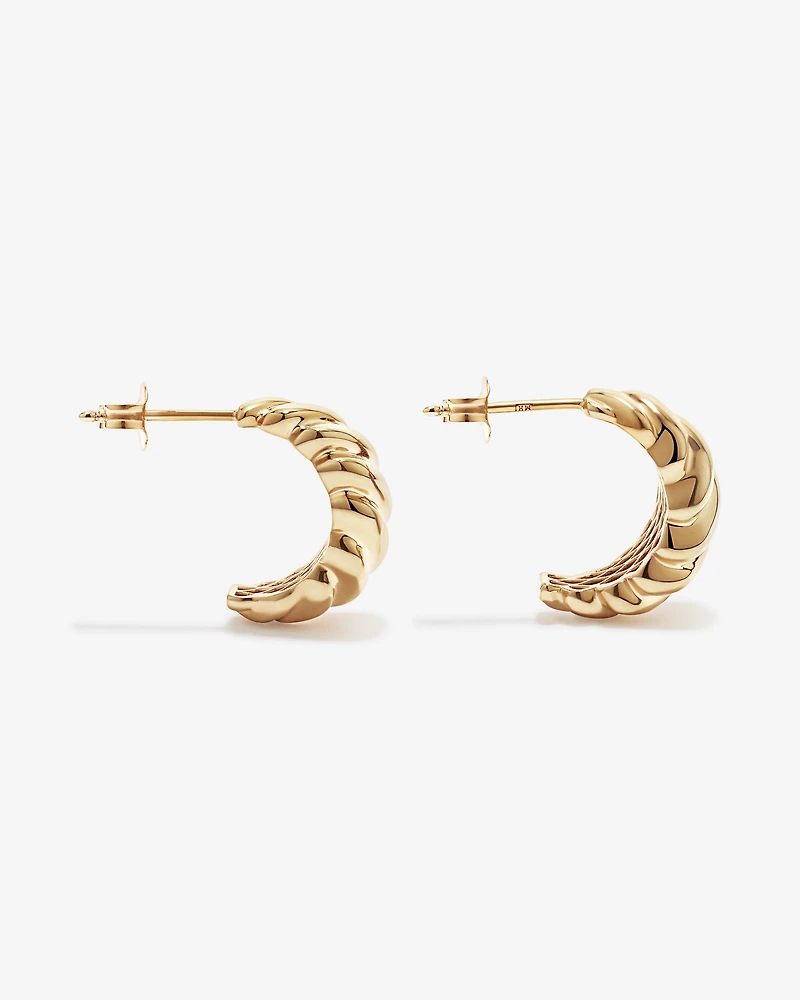 Boucles d’oreilles bouton pendantes torsadées en vermeil 18 ct