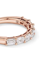 1.40 Carat TW East-West Emerald Cut Laboratory-Grown Diamond Wedding Ring 14kt Rose Gold
