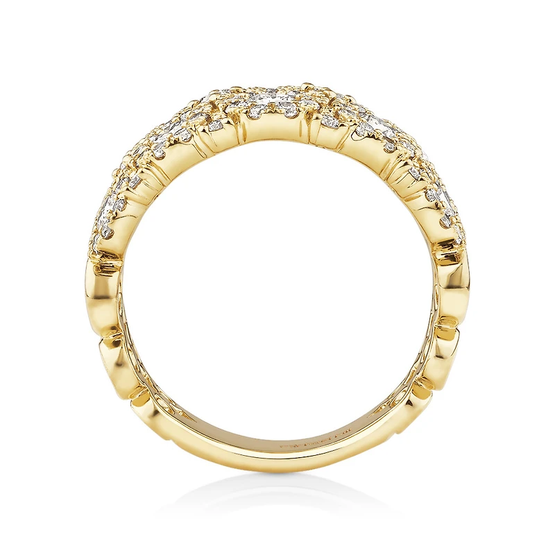 2 Row Bubble Ring with 2.00 Carat TW Diamonds in 14kt Yellow Gold
