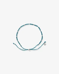 Cool Blue Cord Bead Bracelet in Sterling Silver