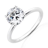 Bague en or blanc 14 K avec diamant créé en laboratoire totalisant 2 ct